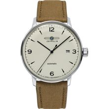 Zeppelin Men Beige Automatic Watch with Date and Sea Plastic Strap-80645_N (M)