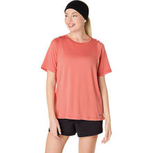 ASICS Women's Dark Pink Clay Actibreeze Jacquard Short Sleeve Top