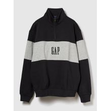 GAP Unisex Colorblock Half-Zip Oversized Drop-Shoulder Sweatshirt
