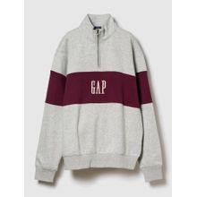 GAP Men Colorblock Half-Zip Drop-Shoulder Oversized Sweatshirt