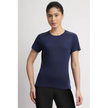 Reebok Women Navy Blue T-Shirt