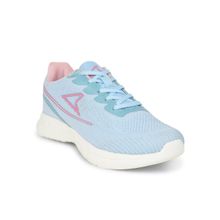 Power Women Lace Up Blue Walking Shoes