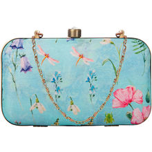 Parizaat By Shadab Khan Turquoise Blue Printed Clutch