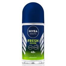 NIVEA Men Deodorant Roll On, Fresh Power, 48h Long lasting Freshness with Fresh Musk Scent