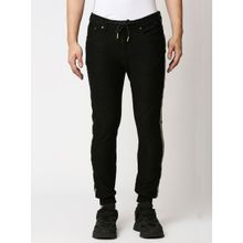 WAIMEA Black Striped Skinny Fit Denim Joggers