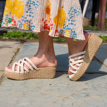 NoStrain Multi-Strap Off-White Wedges