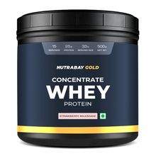Nutrabay Gold 100% Whey Protein Concentrate - Strawberry Milkshake