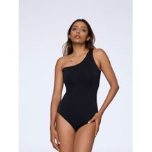 FEIER Women One-Shoulder Black Bodysuit Top