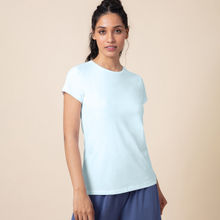 Nykd by Nykaa Essential Stretch Cotton Tee In Relaxed Fit , Nykd All Day-NYLE 047 - Blue