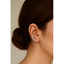 Modarta By Kamakshi White Stone Shine Hug Earrings