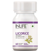 INLIFE Licorice (Yastimadhu) Standardized to 20% Glycyrrhizinic Acid, 500mg 60 Vegetarian Capsules