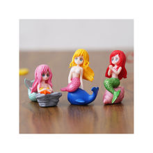 eCraftIndia Set of 3 Little Cute Mermaid Doll Figurines Decorative Multi-Color