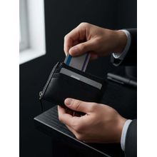 SILVIANO Black Genuine Leather Luxury Zipper Wallet Rfid Gift Box Included