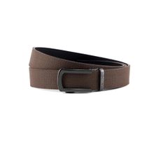 HALDEN Canvas Brown Belt with Classic Black Glossy Buckle