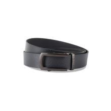 HALDEN Grain Black Belt with Classic Black Glossy Buckle