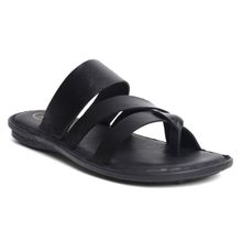 FACCE FELICI Men Black Genuine Leather Outdoor Casual Sandal