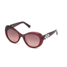Swarovski Sunglasses Maroon Round Women Sunglasses SK0224 54 69T