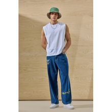 Snitch Men Blue Printed Loose Casual Jeans