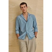 Snitch Slim Fit Plain Light Blue Shirt