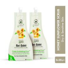 Nat Habit Honey Sunflower Exfoliating Mura, Face Scrub for Dry & Sensitive Skin, Ayurvedic Scrubber