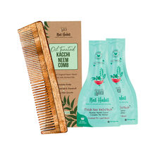 Nat Habit Dual Tooth Kacchi Neem Comb & Crushed Tri-Leaf Hair Nutrimask