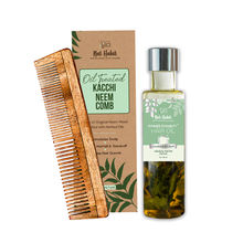 Nat Habit Dual Tooth Kacchi Neem Comb & Crushed Tri-Leaf Summer Dasabuti Hair Oil