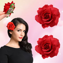 Majestique Artificial Rose Flowers Bun Juda Clips, Handmade Bridal Brooch Hair Accessories