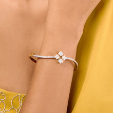 Azai by Nykaa Fashion Gold American Diamond Flower Cluster Bracelet