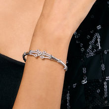 Azai by Nykaa Fashion Gold American Diamond Flower Design Bangle Bracelet