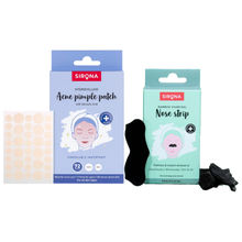Sirona Natural Anti Acne & Pimple Face Patches And Bamboo Charcoal Nose Strips For Clear Skin