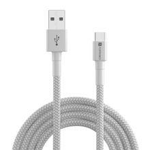 Portronics Konnect B Type C Cable with 3.0A Output,Nylon Braided,Tangle Resistant,1M Length(White)