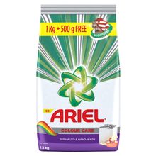 Ariel Colour Detergent Washing Powder - 1Kg with Free Detergent Washing Powder - 500gm