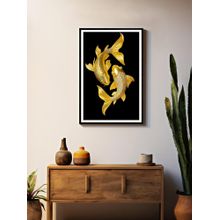 999Store Luxury Gold Diamond Koi Fish Box Fiber Canvas Painting