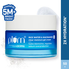 Plum 2% Niacinamide And Rice Water Moisturiser - Lightweight Gel Cream For Oil-Free Hydration