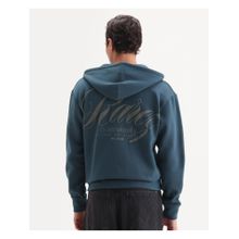 Rare Rabbit Mens Nedon Dark Teal Cotton Blend Fabric Jacket