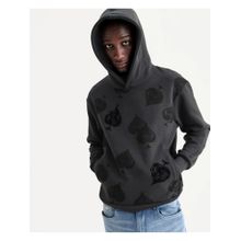 Rare Rabbit Mens Nexa Dark Grey Cotton Blend Graphic Print Relaxed Fit Full Sleeve Jacket
