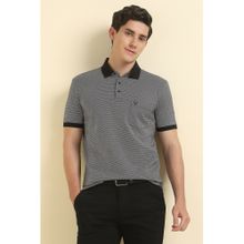 Allen Solly Men Black Cotton Collar Neck Polo T-Shirt