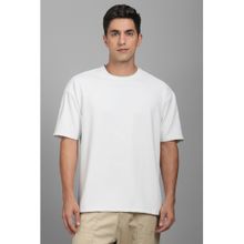 Louis Philippe Men White Nylon Crew Neck T-Shirt