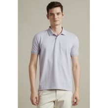 Louis Philippe Men's Lilac Geometric Printed Polo T-shirt