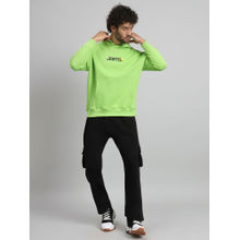 Griffel Men Oversized Fit Chill Vibe Print Front Logo Cotton Parrot Fleece Tracksuit (Set of 2)