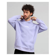 Griffel Mens Mauve Front Logo Oversized Fleece Hoodie Sweatshirt