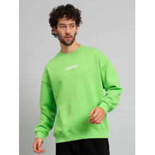 Griffel Mens Parrot Front Logo Oversized Round Neck 100% Cotton Fleece Sweatshirt