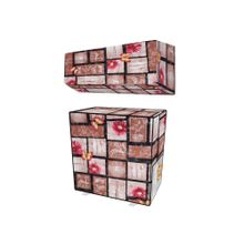Kuber Industries Brown PVC Floral Split AC Cover 1.5 Ton
