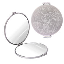 GUBB Travel Mirror Compact Cosmetic Bag Mirror for Women Magnifying Mirror for Makeup 5X - Silver