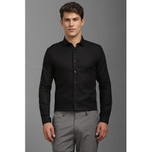 Louis Philippe Men Black Super Slim Fit Solid Full Sleeves Formal Shirt