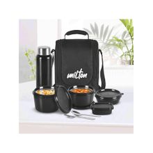 Milton Black Pro Lunch Box with Steel Cutlery
