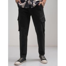 HIGHLANDER Men Solid Black Slim Fit Cargos