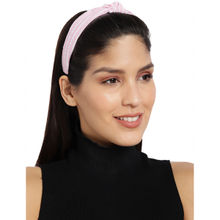 Toniq Pink & White Striped Top Knot Hairband For Women