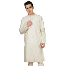 Gahan Mens Lavish Royal Cream Silk Blend Sequins Work Kurta