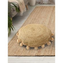 Sashaa World Braided Round Jute Floor Cushion (Single)